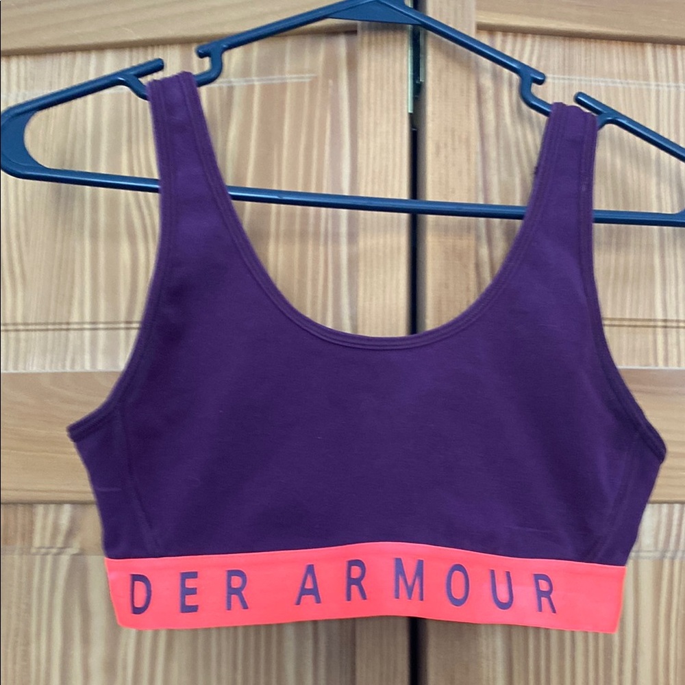 Under Armour Purple and Pink Sports Bra for Comfort and Support